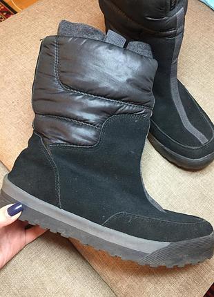 Кожаные термо сапоги ботинки clarks