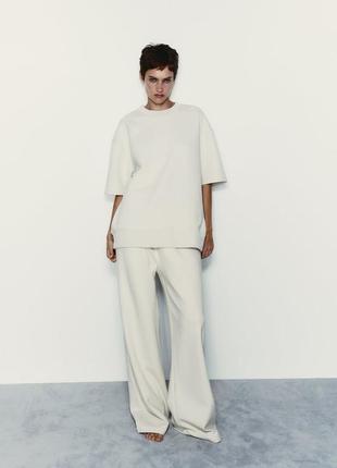 Костюм жіночий білий бавовняний спортивний костюм zara new