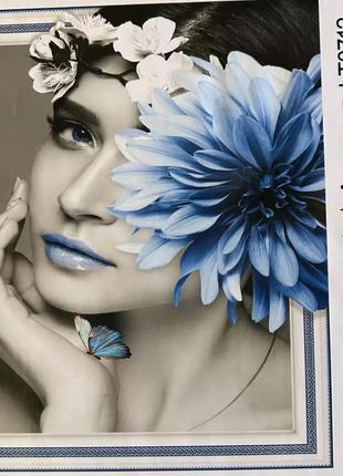 Набір алмазної мозаїки "дівчина з метеликами" розмір 40*50 см1 фото