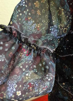 Красивая цветочная блуза с воланами от river island4 фото