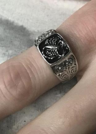 Кольцо кольцо 20 размер скорпиона печать медицинская сталь5 фото
