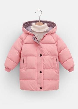 Стильное пальто на девочку осень/зима розового цвета