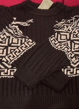 Свитер трендовый с бахромой h&m 10