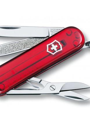 Швейцарський складаний ніж victorinox classic sd 58 мм 7 функцій червоний (0.6223.tb1)