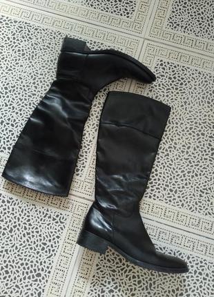 Кожаные женские демисезонные сапоги