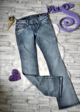 Джинси жіночі з вишивкою на кишенях turquoise denim розмір 27/44-46 (s-m)