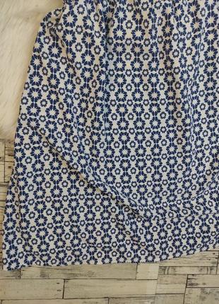 Жіноча сукня senes білого кольору з блакитним принтом з поясом завищена талія розмір s 443 фото