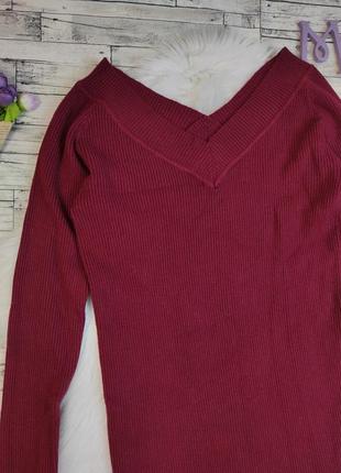 Женское вязаное короткое платье бордового цвета размер s 442 фото