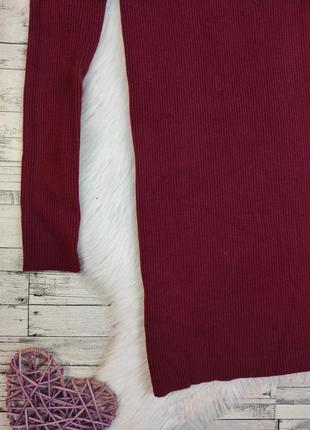 Женское вязаное короткое платье бордового цвета размер s 443 фото