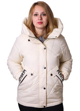 Куртка демисезонная женская с капюшоном , карманом на спине, светотражающие надписи на кармане" мы перцы"6 фото