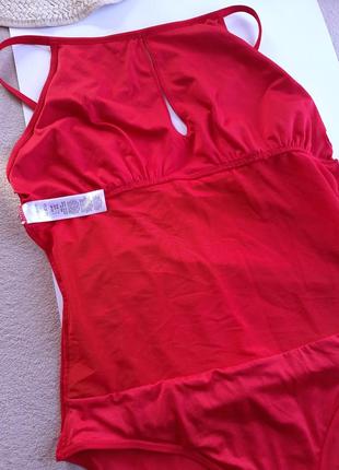 Красный слитный купальник моделирующий с утяжкой живота janina9 фото