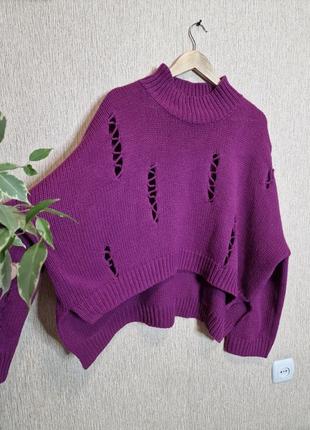 Яскравий стильний светр з дірками french connection, оригінал3 фото