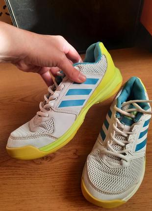 Білі кросівки жовто блакитні кеди від adidas 38 24см5 фото