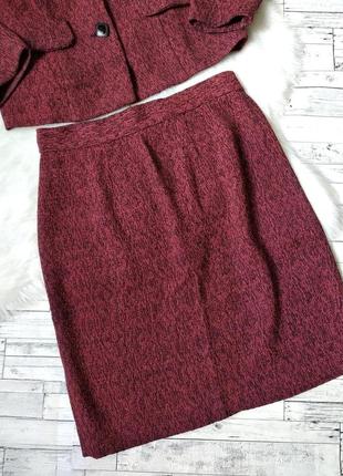 Костюм жіночий діловий піджак і спідниця бордо розмір 42-44 s3 фото