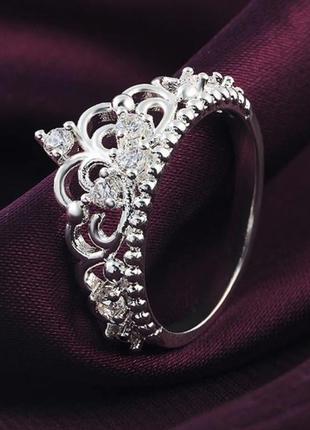 Кольцо корона принцессы камни3 фото