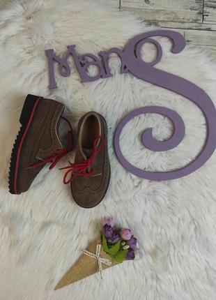 Детские туфли eli для девочки hand made in spain коричневые на шнуровке размер 25