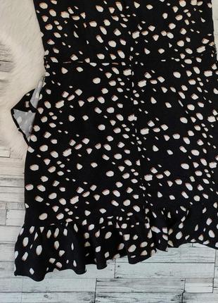 Женское платье odessa чёрное с рисунком юбка на запах с оборкой размер 48 l6 фото