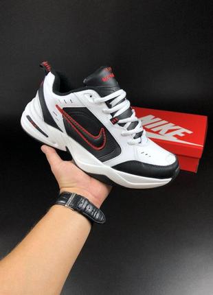 Мужские белые термо кроссовки nike air monarch, мужские массивные термо кроссовки, мужские кожаные кроссовки3 фото