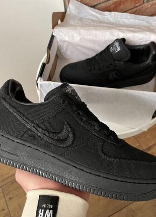 Кроссовки air force 1 x stussy black1 фото