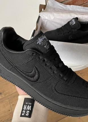 Кроссовки air force 1 x stussy black3 фото