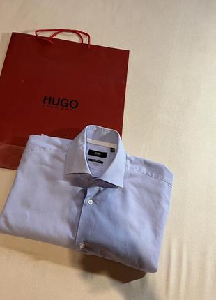 Мужская базовая рубашка hugo boss оригинал6 фото