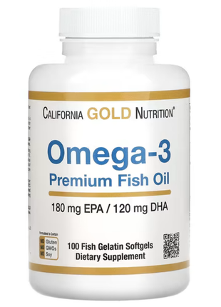 California gold nutrition омега-3: 100 капсул