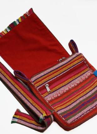 Текстильна сумка через плече кросбоді "хованець є " ручна робота.3 фото