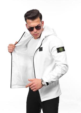 Чоловіча вітровка / якісна вітровка stone island в білому кольорі на кожен день2 фото