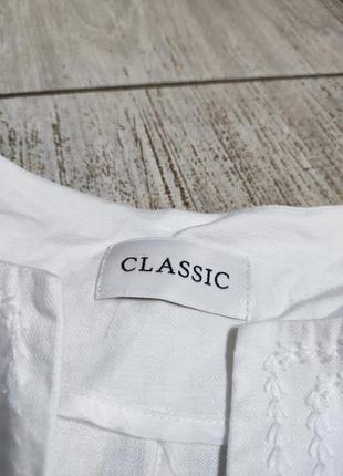 Жакет піджак болеро-накидка льон лляний білий оверсайз вільний прямий крій класика7 фото