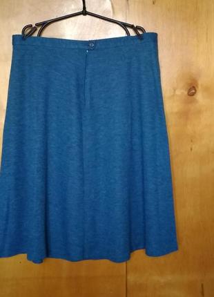 Р 20 / 54-56 удобная теплая серо-синяя маренго юбка юбочка спідниця миди2 фото