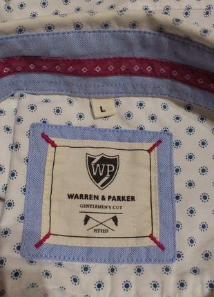 Рубашка мужская хлопковая в горошек сорочка чоловіча в горошок warren & parker р.l🇨🇭5 фото