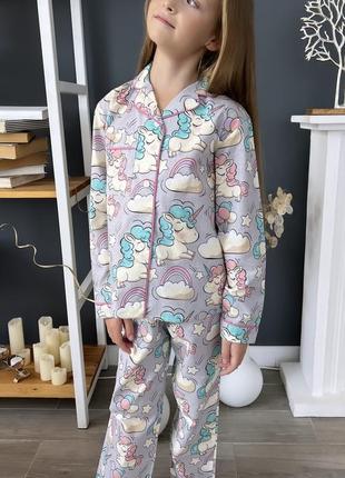 Пижама в единороге хлопковая детская пижама