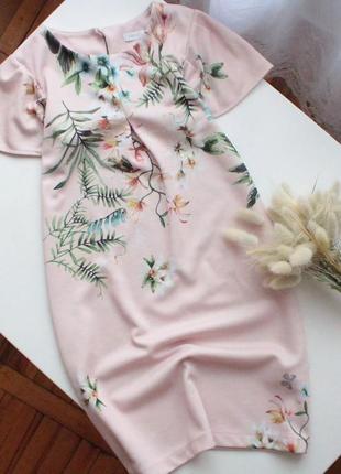 Пудровое платье в цветочный принт с пайетками next 10 р