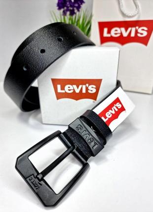 Кожаный ремень levi's левайс 4 см, ремни с логотипом, брендовые ремни, ремень мужской6 фото