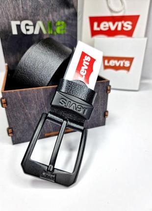 Кожаный ремень levi's левайс 4 см, ремни с логотипом, брендовые ремни, ремень мужской4 фото
