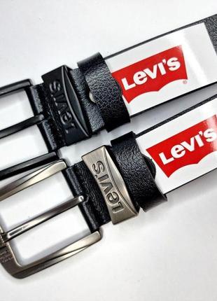 Шкіряний ремінь levi's левайс 4 см, ремені з логотипом, брендові ремені, ремінь чоловічий