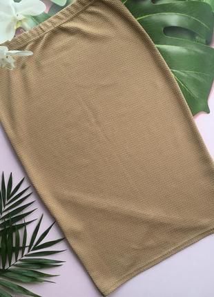 🍪бежевая асимметричная юбка boohoo/обтягивающая юбка миди🍪2 фото