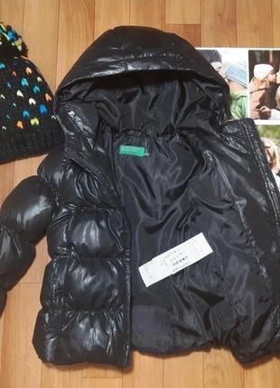 Теплая куртка пуховик для девочки benetton 3-4лет6 фото