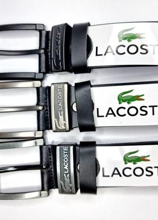 Кожаный ремень lacoste лакост 4 см, ремни с логотипом, брендовые ремни, ремень мужской4 фото