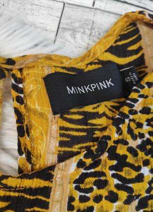 Женское платье minkpink жёлтое с леопардовым принтом размер s 447 фото