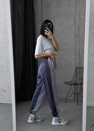 Стильні круті двокольорові  штани джогери  ✨7 фото