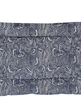 Лежак taotaopets 563301 для собак і кішок прямокутний з фланелі синього кольору для сну та відпочинку dm-11