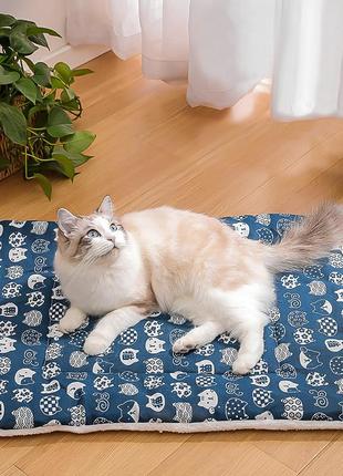 Лежак для домашньої тварини для котів та собак taotaopets 563301 blue cats s (35*45 см) dm-112 фото