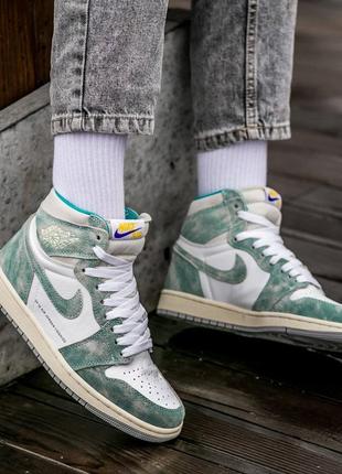 Женские кроссовки nike air jordan 1 retro turbo green 36-38-39-409 фото