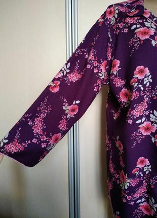 Фіолетова нічна сорочка у квіти3 фото