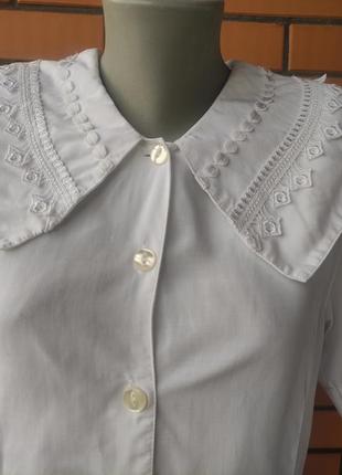 Винтажная блузка с оригинальным воротничком.2 фото