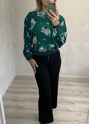 Блуза принт цветы летучая мышь дорого смотриться