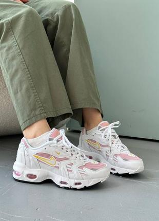 Nike air max 96 white pink женские