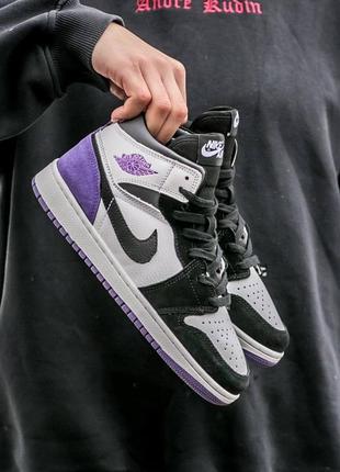 Женские кроссовки nike air jordan 1 mid unition purple 36-38-39-40