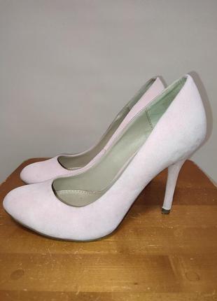 Туфли на шпильке розовые пудровые нежные